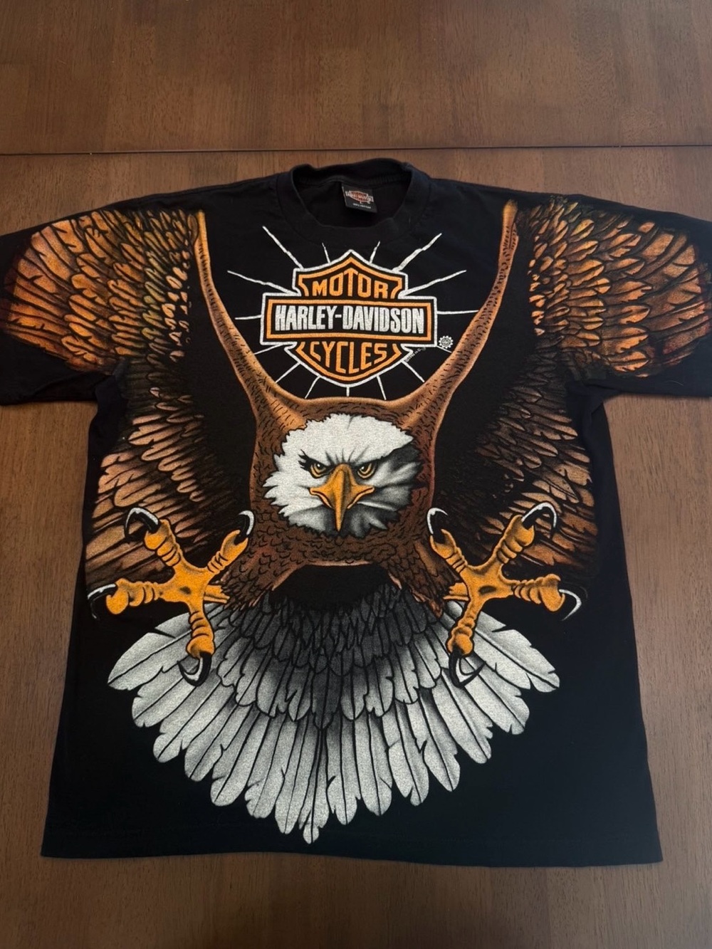 Vintage 1996 Harley-Davidson Men's Black Eagle Graphic T-Shirt